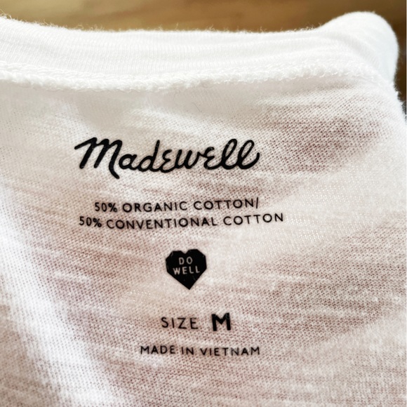 Madewell White Wide Neck Lightweight Short Sleeve Tshirt Size Medium - Picture 4 of 4